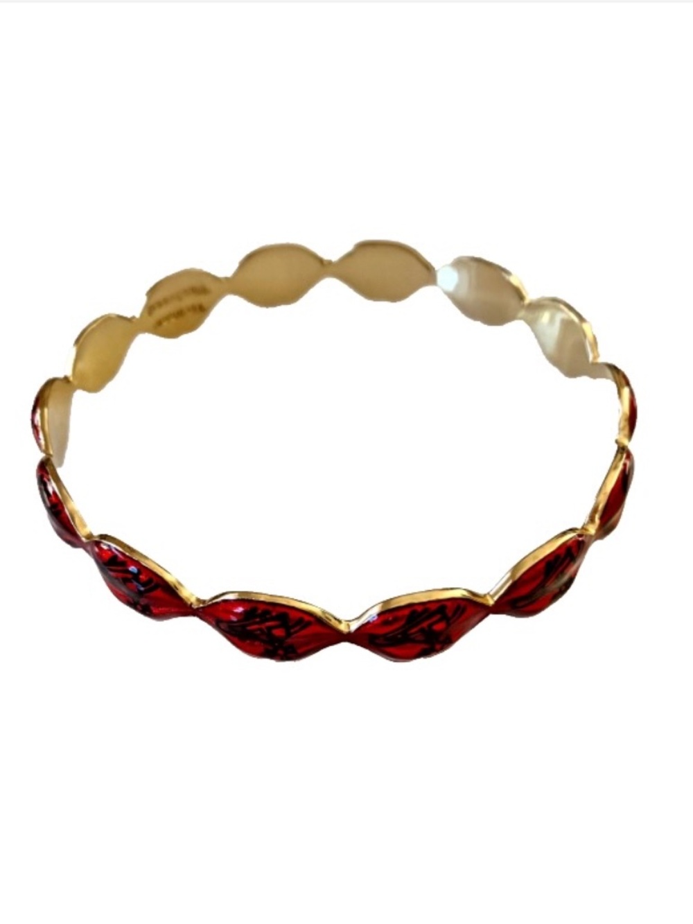 Vivienne Westwood Gold/Ruby Red Lips Bracelet M